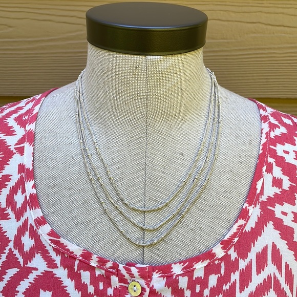 Liz Claiborne Three Tier Necklace and Matching Dangling Earring Set - Picture 2 of 4